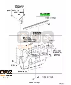 Toyota Camry WEATHERSTRIP FRONT DOOR GLASS INNER LH 2012 - 2017