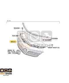 GRILLE, RADIATOR Toyota Camry 2012 - 2015