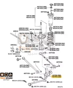 CARRIER SUB-ASSY, REAR AXLE, LH Toyota Camry 2007 - 2011