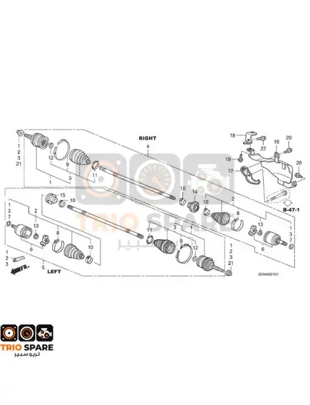 Front Right Drive Shaft Honda Accord 2003 - 2007