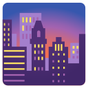 cityscape at dusk emoji in PNG format