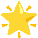 发光星星 emoji in PNG format