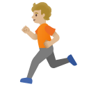 person running: medium-light skin tone emoji in PNG format