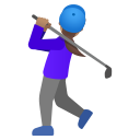 中等肤色女子打高尔夫 emoji in PNG format
