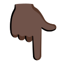 backhand index pointing down: dark skin tone emoji in PNG format