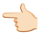向左指的反手食指：浅肤色 emoji in PNG format