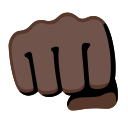 迎面而来的拳头：深色皮肤 emoji in PNG format