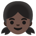 girl: dark skin tone emoji in PNG format