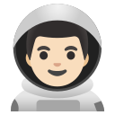 男性宇航员：浅肤色 emoji in PNG format