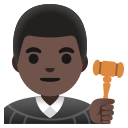 man judge: dark skin tone emoji in PNG format