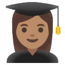 woman student: medium skin tone emoji in PNG format