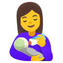 woman feeding baby emoji in PNG format