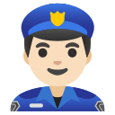 man police officer: light skin tone emoji in PNG format