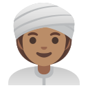 woman wearing turban: medium skin tone emoji in PNG format