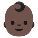 婴儿：深色皮肤 emoji in PNG format