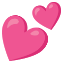 two hearts emoji in PNG format