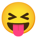 眯眼吐舌头的表情 emoji in PNG format