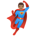 man superhero: medium skin tone emoji in PNG format