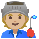 工厂工人：中等偏浅肤色 emoji in PNG format