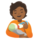 person feeding baby: medium-dark skin tone emoji in PNG format