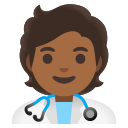 health worker: medium-dark skin tone emoji in PNG format