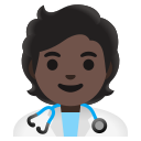 health worker: dark skin tone emoji in PNG format