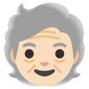 older person: light skin tone emoji in PNG format