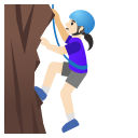 woman climbing: light skin tone emoji in PNG format