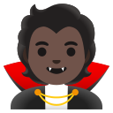 vampire: dark skin tone emoji in PNG format