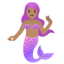 美人鱼：中等肤色 emoji in PNG format