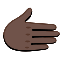 rightwards hand: dark skin tone emoji in PNG format