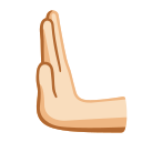 leftwards pushing hand: light skin tone emoji in PNG format