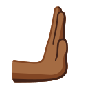 rightwards pushing hand: medium-dark skin tone emoji in PNG format