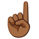 index pointing up: medium-dark skin tone emoji in PNG format