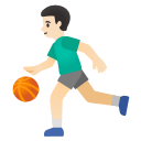 浅肤色男子拍球 emoji in PNG format