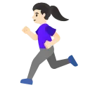 女人跑步：浅肤色 emoji in WEBP format