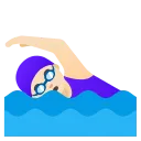 女子游泳：浅肤色 emoji in WEBP format