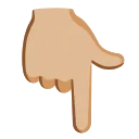 向下指的反手食指：中浅肤色 emoji in WEBP format