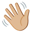 waving hand: medium-light skin tone emoji in WEBP format