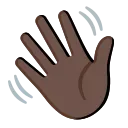 waving hand: dark skin tone emoji in WEBP format