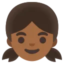 girl: medium-dark skin tone emoji in WEBP format