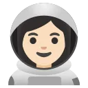 woman astronaut: light skin tone emoji in WEBP format