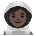 woman astronaut: dark skin tone emoji in WEBP format