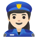 woman police officer: light skin tone emoji in WEBP format