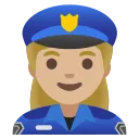 woman police officer: medium-light skin tone emoji in WEBP format