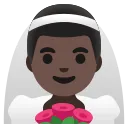 man with veil: dark skin tone emoji in WEBP format