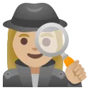 woman detective: medium-light skin tone emoji in WEBP format