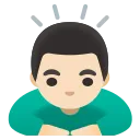 man bowing: light skin tone emoji in WEBP format