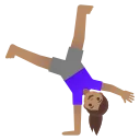 中等肤色女子侧手翻 emoji in WEBP format