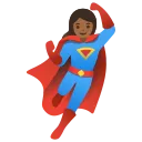 Download woman superhero: medium-dark skin tone emoji in WEBP format